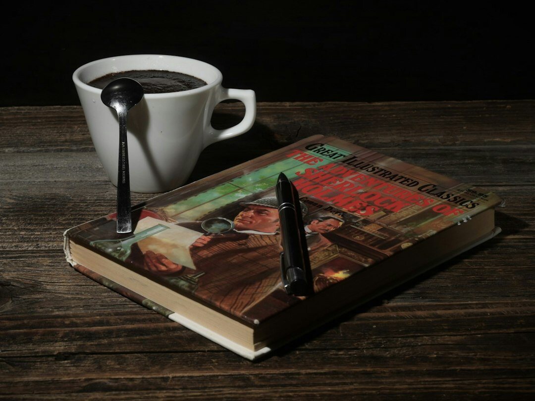 mystery writer at desk