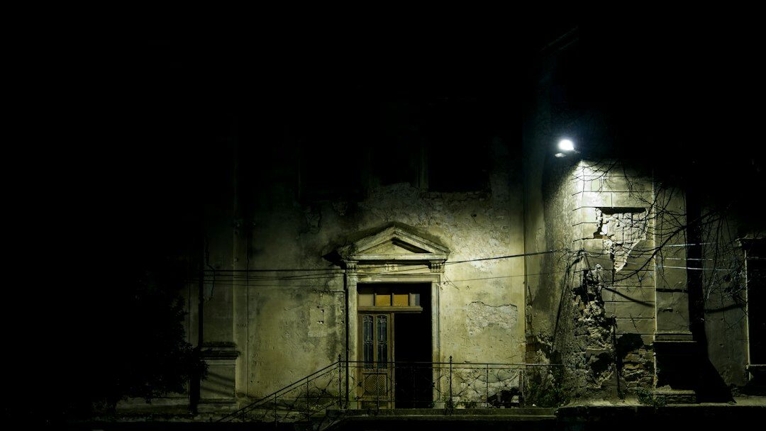 old house at night